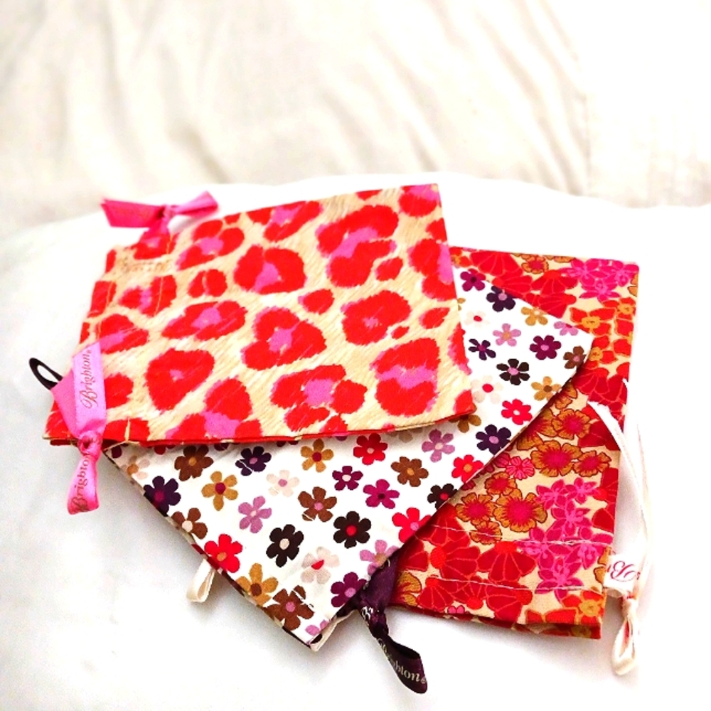 Brighton Jewelry Dustbags Bundle — Lot of 3 Small Pink Travel Drawstring…